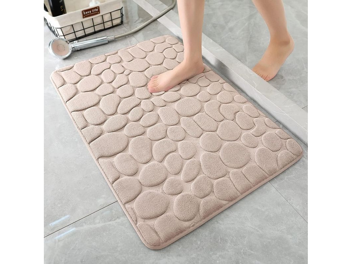 2026-almohadilla De Baño De Espuma De Memoria Cobblestone Absorbente Super (khaki)