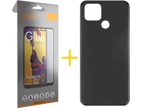 Kit Funda + Protector de Pantalla Oppo A15 ACCETEL Full Liso (Negro)