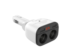 Carregador Usb De Carro Dual 2.4a Com Display Led De Tensão Digital E Tela Led Pequeno Compacto Pc Seguro
