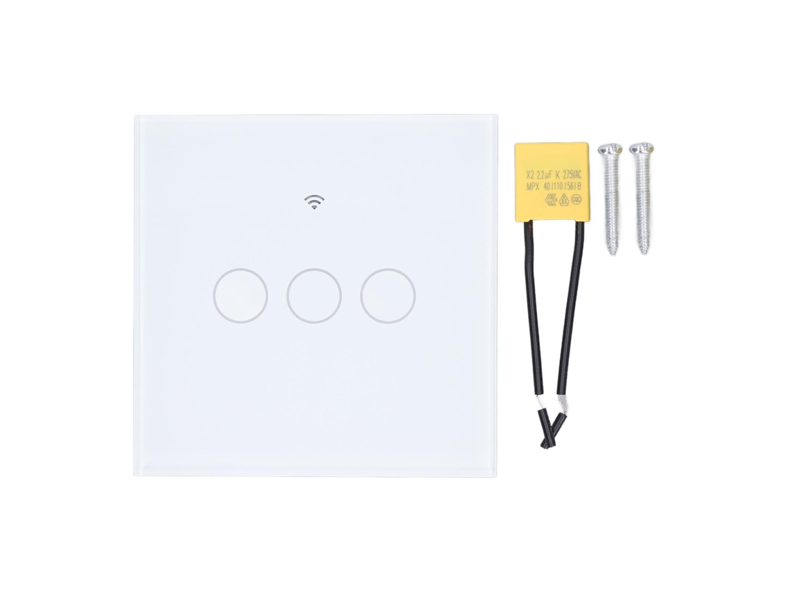 Rebe-interruptor De Pared Inteligente Touch 3 Gang Wifi Rf433 Control Por Voz Temporizador 80-260v