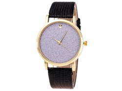 Reloj De Pulsera Para Parejas Zhoulianfa En Piel Sintética Con Esfera Redonda Sencilla Y Movimiento De Cuarzo Negro.