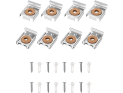 2026-kit De Montaje Para Espejos Sin Marco De Acero Inoxidable, 8 Piezas Con Tapones Y Tornillos (plata)