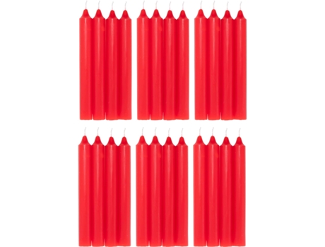 COM-FORT HOUSE- Vela de mesa Roja - Pack velas - Velas Decorativas Sin Perfume - Velas para tu Hogar COM-FORT HOUSE