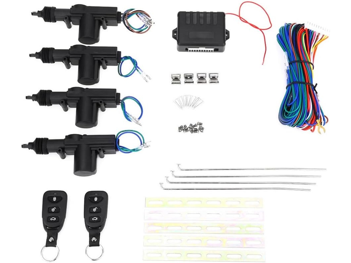 Kit De Cerradura Para Puerta De Coche Con Llave Y Sistema De Entrada Con Control Remoto (paquete De 4)