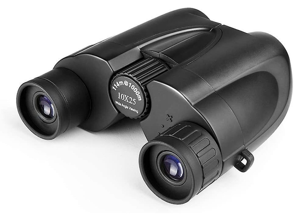 Binoculares 10x25 con visión nocturna con poca luz, portátiles, plegables de bolsillo, adecuados para la observación de aves y la caza.