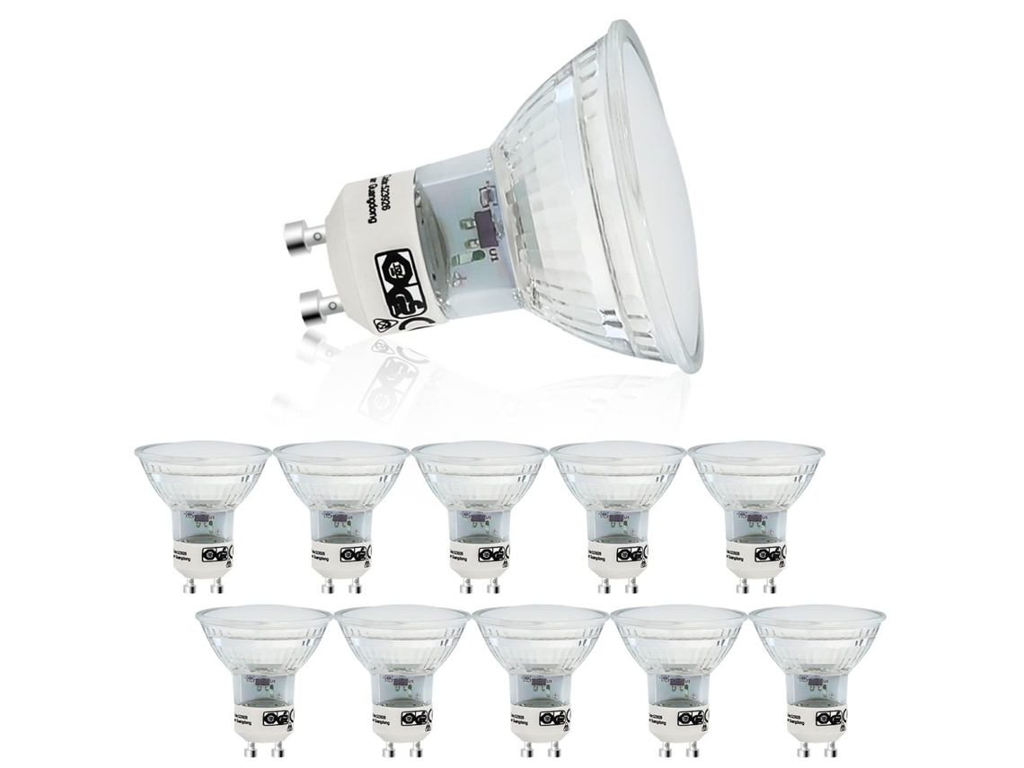 Paquete de 10 bombillas LED GU10 de 4 W, luz blanca cálida, PAR16, reflector empotrado con ángulo de haz de 120°, 3000 K, ZMH Lighting