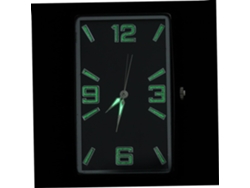 Reloj Cuadrado Adhesivo Para Coche En Aleación Negra, Funcionamiento Sencillo Con Pila De Botón, Decoración.