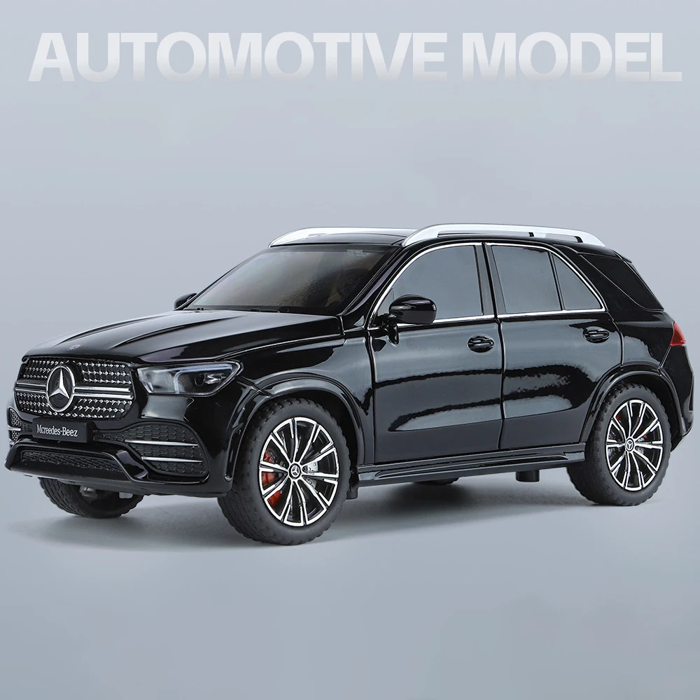 (negro) Coche De Juguete A Escala 1:24 De Metal Fundido A Presión Con Efectos De Sonido Y Luz.