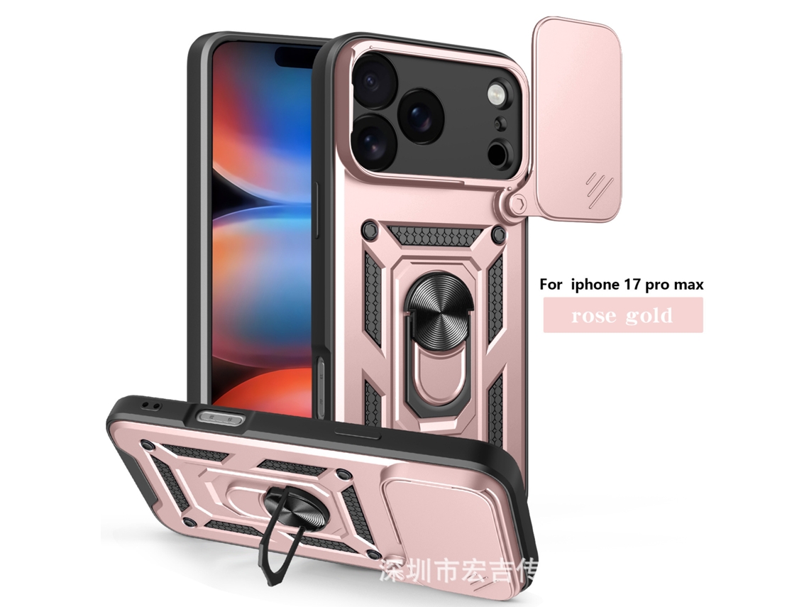 Capa Para Celular Veicular Com Sistema Magnético Anti-quedaouro Rosa (janela Deslizante Com Encaixe Para Prego) - Iphone 14 Pro (furo De Precisão De 6