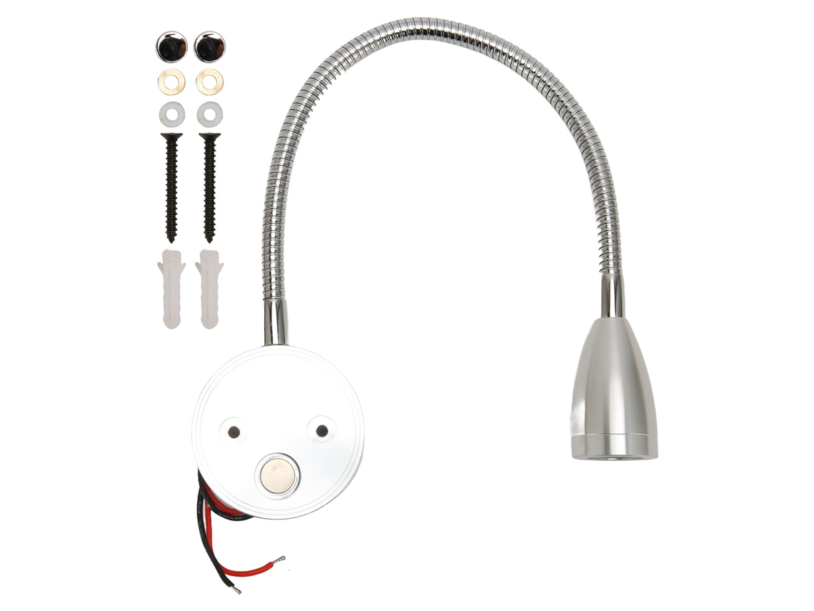 2026-lámpara De Lectura Led De Pared Con Control Táctil 3 Temperaturas De Color Regulable Para Rv Barco 12-24v Plata