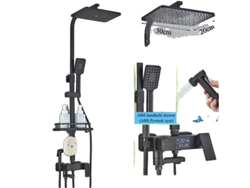 Juego de grifo de ducha termostático, control de dos manijas, sistema de termostato automático, pantalla digital, negro, OEM