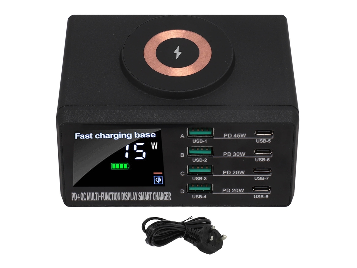 Cargador Inalámbrico (110w Potencia Alta, Pantalla Digital Magnética)