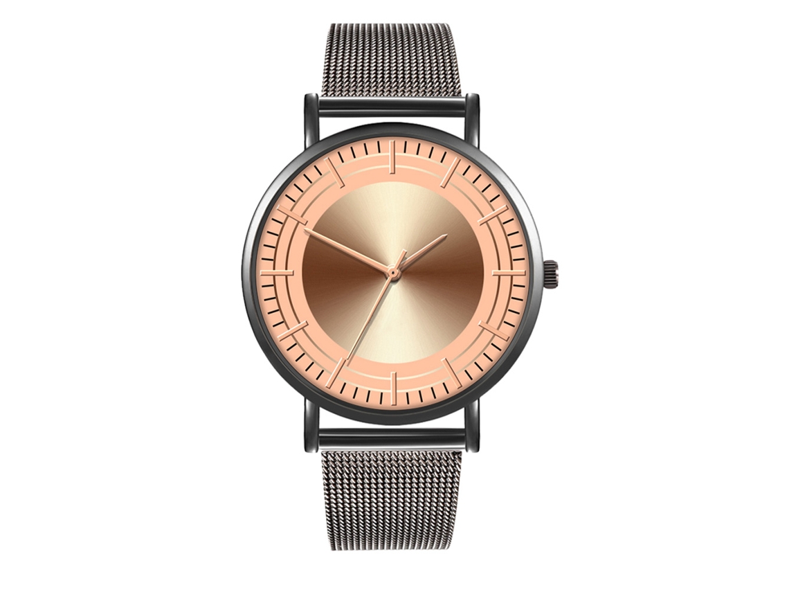 Reloj De Moda Para Hombre Y Mujer, Correa De Malla, Esfera Redonda, Movimiento De Cuarzo, Para Parejas.