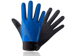 Guantes de ciclismo transpirables de verano, de dedos completos para deportes al aire libre, azul/XL Gertiz