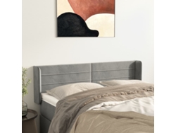 Cabecero De Terciopelo Gris Claro 147x16x78/88 Cm