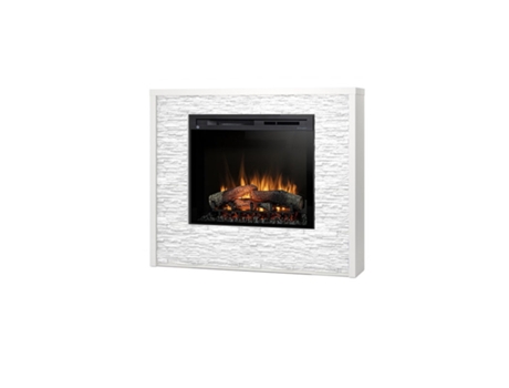 Chimenea LED eléctrica independiente VERDE 28' Blanco mate 117 x 99 x 30 OUTINFIRE