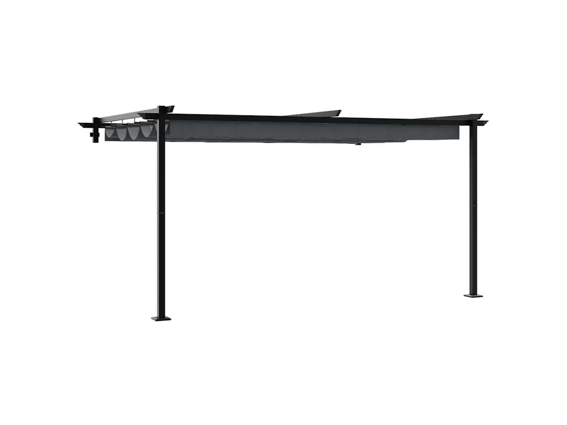 Gazebo mural Vidaxl con techo retráctil, poliéster antracita (3x4 m)