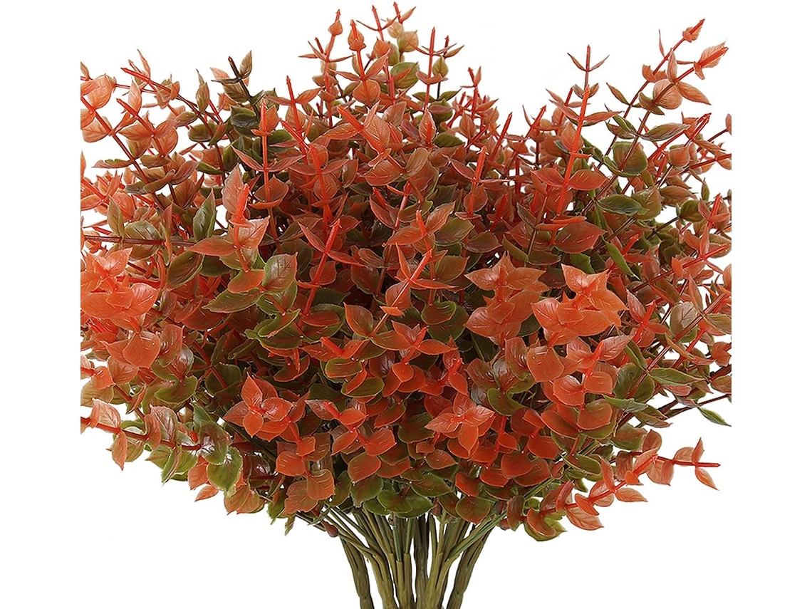 HYMNORA Flores artificiales realistas elaboradas artesanalmente, plantas artificiales realistas con tallos flexibles y hojas de eucalipto frondosas para una d