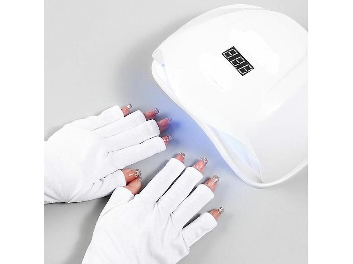 Guantes Sin Dedos Anti-uv Para Manicura Y Pedicura Con Lámpara Led/uv, Protección Solar, 1 Par