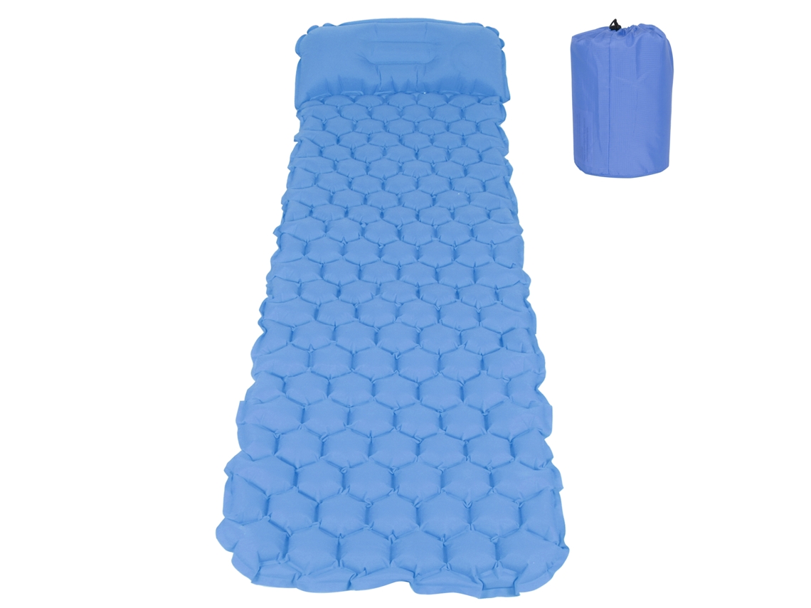 Colchón Inflable Para Dormir, Ideal Para Acampar, Hacer Senderismo, Viajar Y La Playa. Blue Peacock.