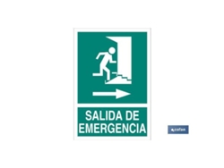 Señal luminiscente 210x148mm. salida de emergencia texto