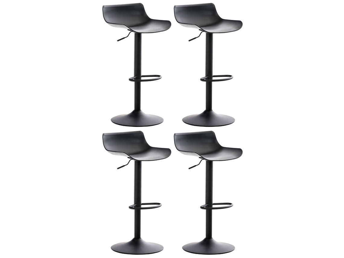 Juego de 4 taburetes de bar Aveiro negros CLP