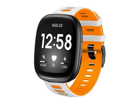 Correa para Fitbit by Google Versa 2 Blanco y Naranja