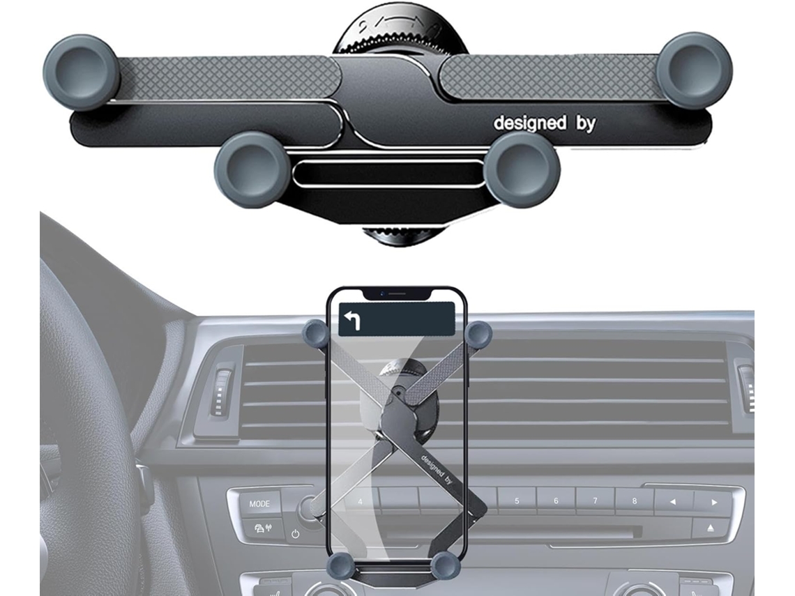 Soporte Para Teléfono De Coche Ajustable Por Gravedad - Ventilación Giratoria De 360 Grados