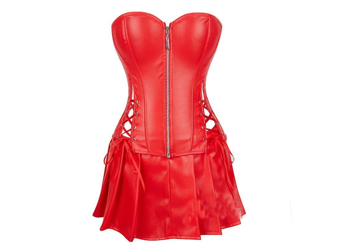 Mono Ajustado De Piel Sintética Para Mujer, Sexy, Con Mangas Largas, Cremallera, Estilo Ceñido, Lencería, Color Negro/rojo.