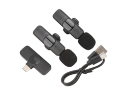 Micrófono Inalámbrico Lapela Profesional Clip-on Con Función Reverb 2 En 1 Para Smartphone Laptop Type C