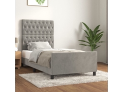 Estructura De Cama Sin Colchón Terciopelo Gris Claro 100x200 Cm