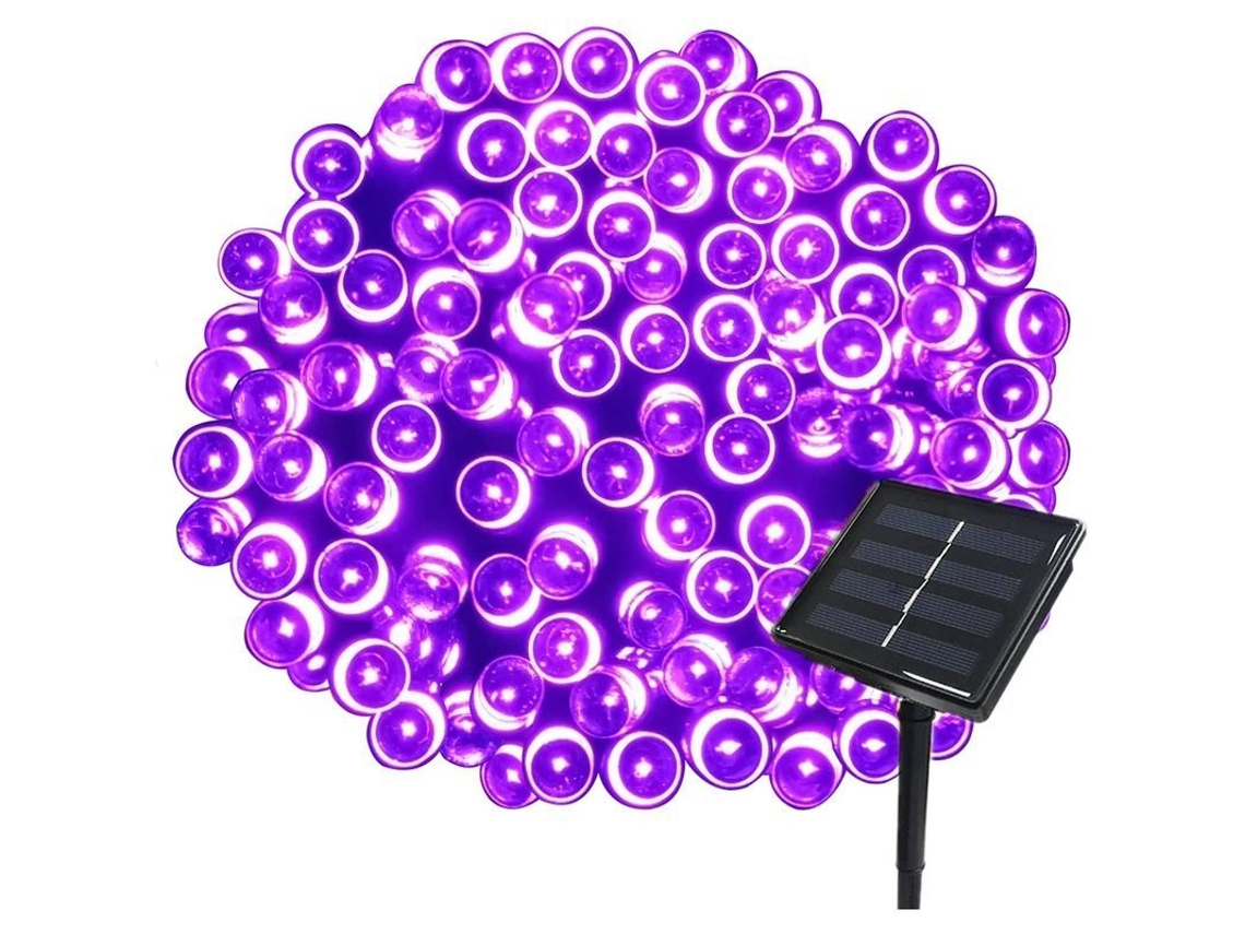 Guirnalda De Luces Solares De 22 M Con 200 Led, 8 Modos, Resistente Al Agua Ip65, Ideal Para Fiestas En El Jardín, Bodas Y Cumpleaños. Color Morado.