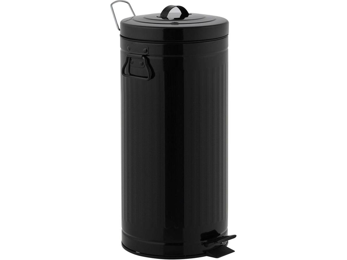 Cubo de Basura KITCHEN MOVE (Negro - Acero Inoxidable - 30x69 cm)