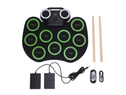 Yncm - Batería electrónica enrollable para niños con pedal y baquetas