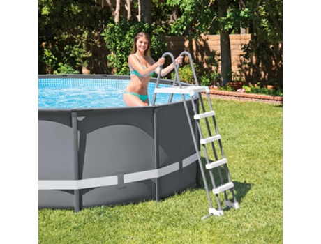 Escalera de seguridad para piscina 5 peldaños 132 cm INTEX