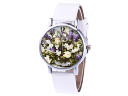 Reloj Analógico De Cuarzo Unisex Zhoulianfa Con Correa De Cuero Sintético Blanco.