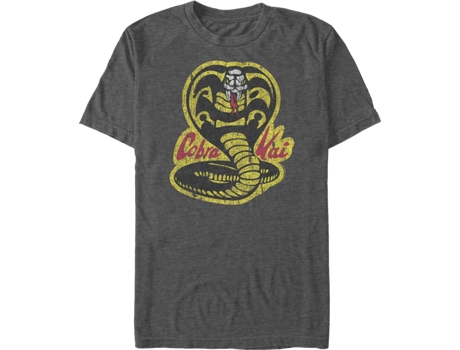 Camiseta Unisexo DEEPSTONE Distressed Logo Cobra Kai Brezo carbón (XXXL)