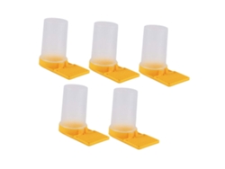 Conjunto De 5 Bebedouros Portáteis Para Abelhas Em Plástico Amarelo.
