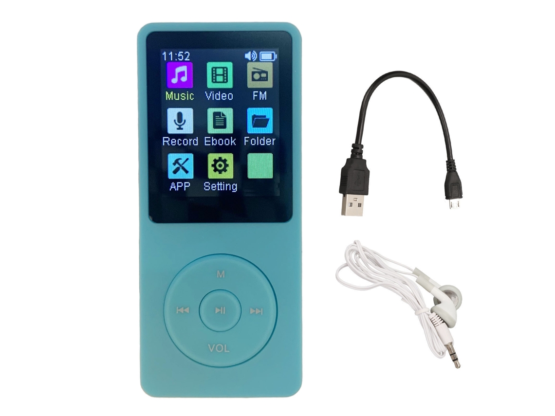 Reproductor MP4 portátil (compatible con tarjeta de memoria, pantalla LCD de 1,8 pulgadas)