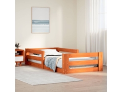 Cama Sin Colchón Madera Maciza Pino Marrón Cera 80x200 Cm