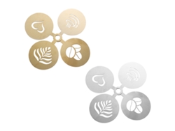 KOFIHETY 2 Juegos de 8 Piezas de Molde para Tirar Café, Molde para Tirar Café, Spray para Pan, Molde en Flor Elegante