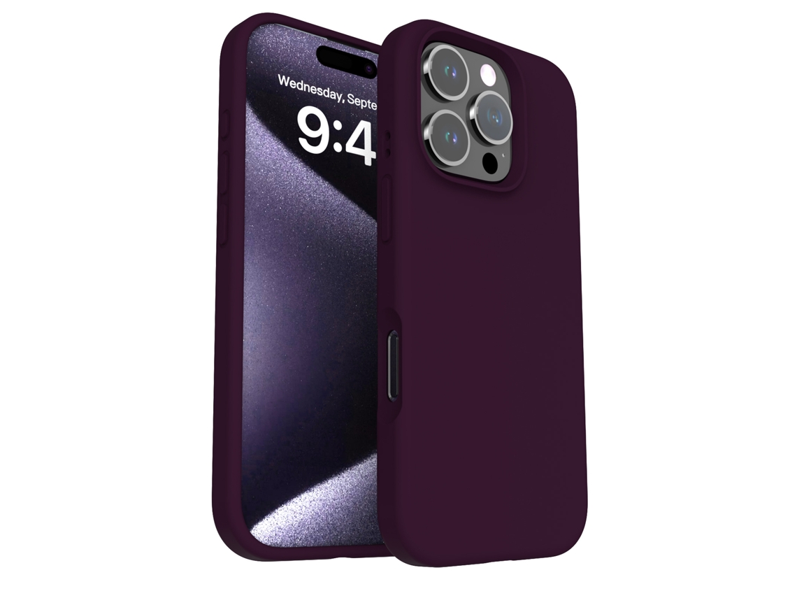 (morado Oscuro, Iphone 16 Plus) Funda Anti-caídas De Color Sólido Simple Para Iphone, Silicona Líquida