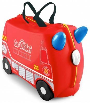 Trunki Maleta Correpasillos y equipaje de mano infantil bolsa andador para niño bomberos rojo