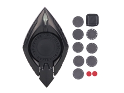 Bjww - Juguete sensorial giratorio de metal para aliviar la ansiedad, soporte para teléfono, juguete giratorio para la punta de los dedos con pegatinas, negro