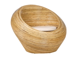 Silla de jardín BELIANI Maiori de Ratán Natural 110x110x88