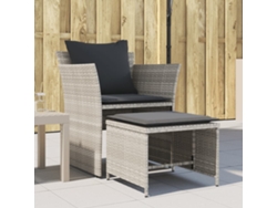 Cadeira De Jardim Com Apoio Pes Vime Pe Cinzento Claro Dkd Home Decor
