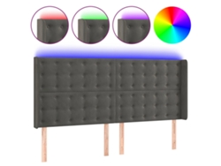 Maison Exclusive - Cabecero Con Led De Terciopelo Gris Oscuro 163x16x118/128 Cm