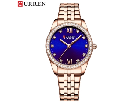Relojes Casuales para Mujer Relojes de Acero Inoxidable Reloj analógico con Movimiento de Cuarzo Redondo para Mujer-Azul Profundo VEANXIN