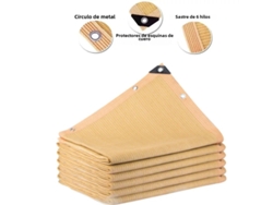 Malla De Sombra Para Jardín Exterior (3 M X 3 M), Malla De Polietileno De Alta Densidad Resistente A Los Rayos Uv, Color Beige