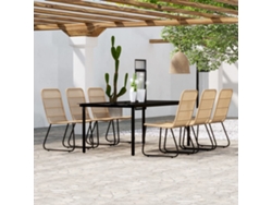 Juego de comedor de jardín de roble de 7 piezas DKD Home Decor